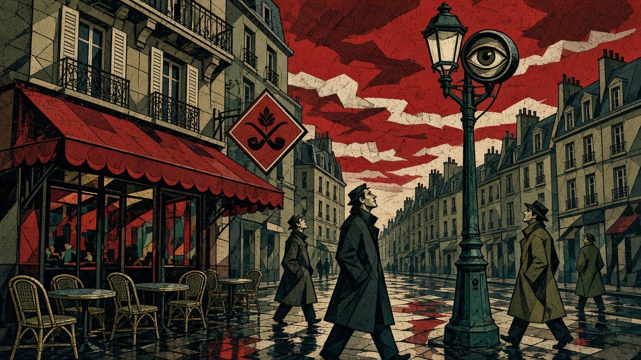 Dessin satirique : Après le 17 octobre, chaque lampadaire de France équipé d'un micro et d'un « référent écoute »